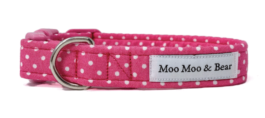 A few collars from the Moo Moo & Bear Classic collection