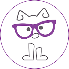 my complex canine logo purple and grey